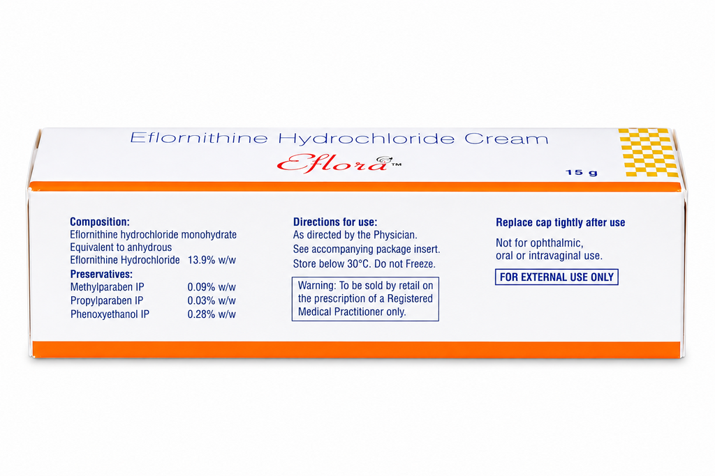 Eflora Cream 15gm-Eflornithine Hydrochloride 13.9%