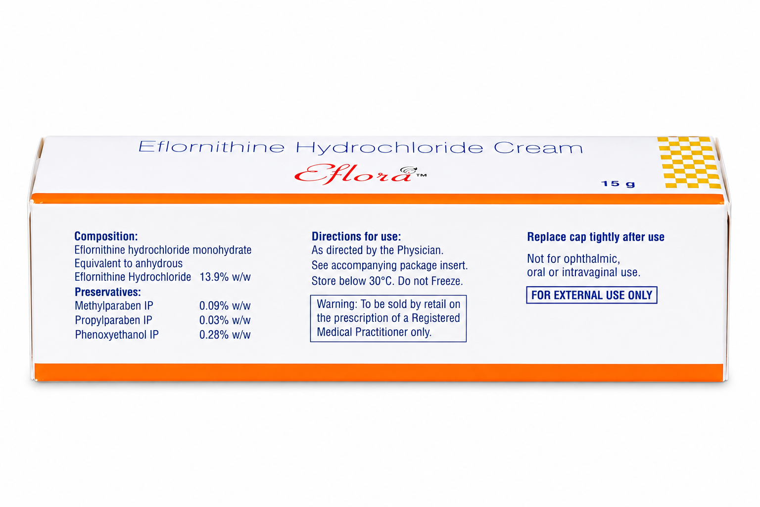 Eflora Cream 15gm-Eflornithine Hydrochloride 13.9%