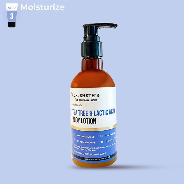 Tea Tree & Lactic Acid Body Lotion - 200ml (Treats Uneven Skin Tone & Keratosis Pilaris)