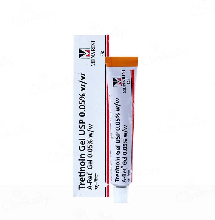 A-Ret 0.05% Gel Vitamin A 20gm Anti-Wrinkle, Anti-Aging, Anti-Acne (Tretinoin) Menarini