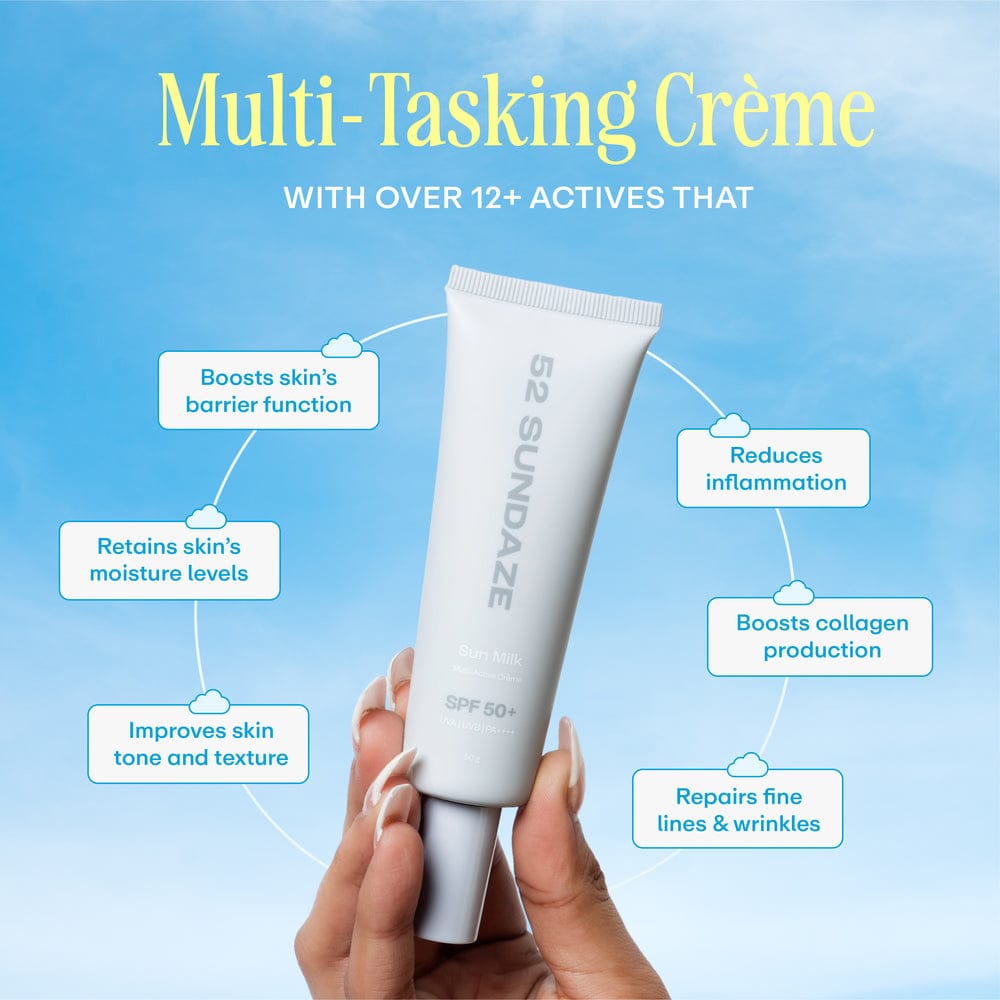 52 Sundaze SPF 50 Sun Milk – Multi Active Crème with Bakuchiol