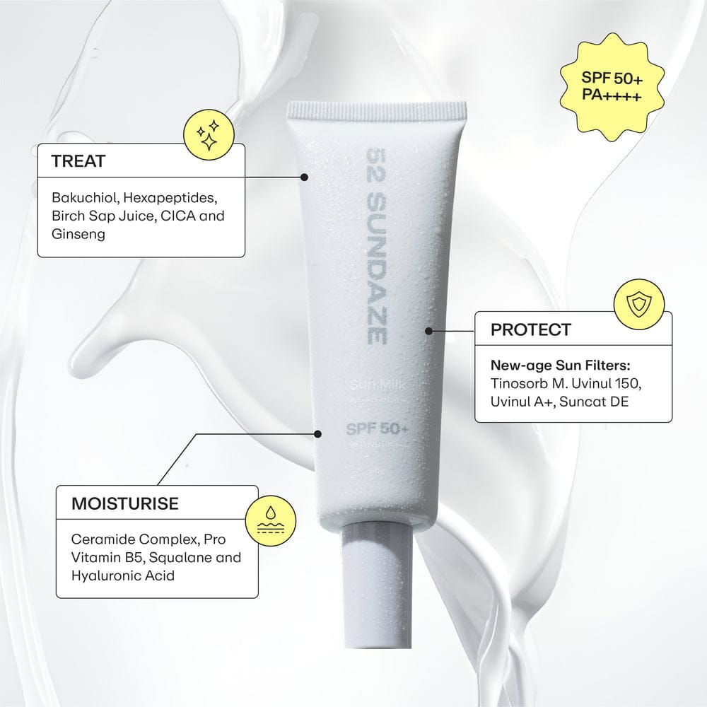 52 Sundaze SPF 50 Sun Milk – Multi Active Crème with Bakuchiol