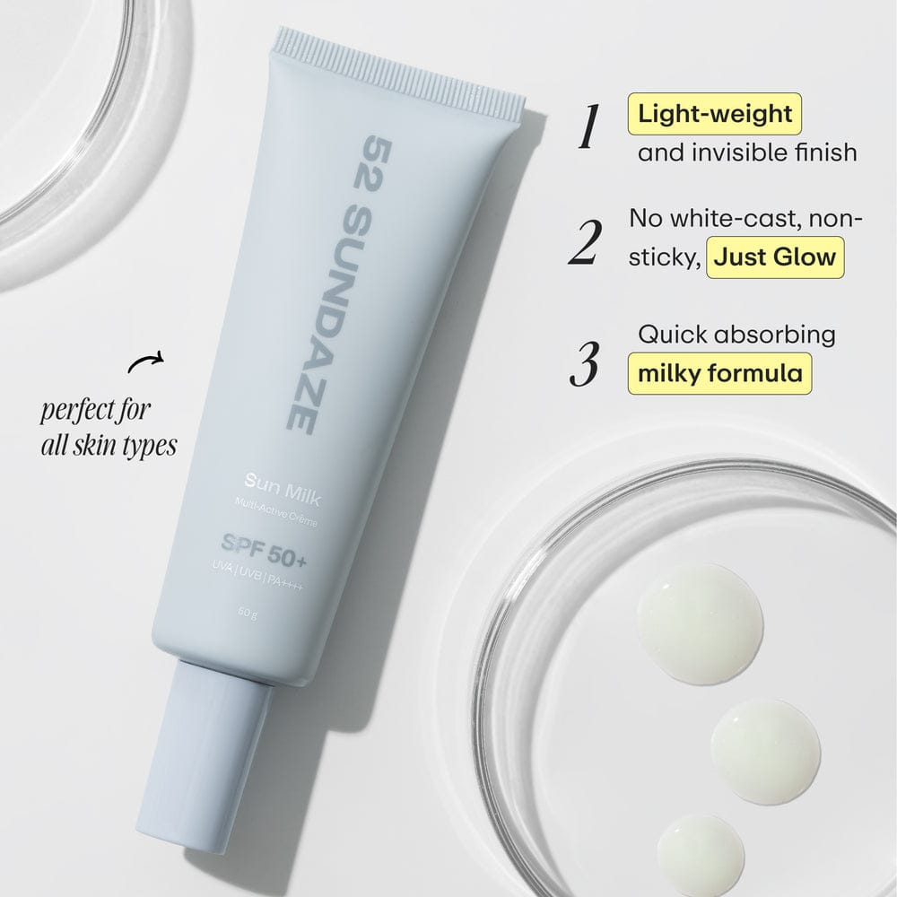 52 Sundaze SPF 50 Sun Milk – Multi Active Crème with Bakuchiol